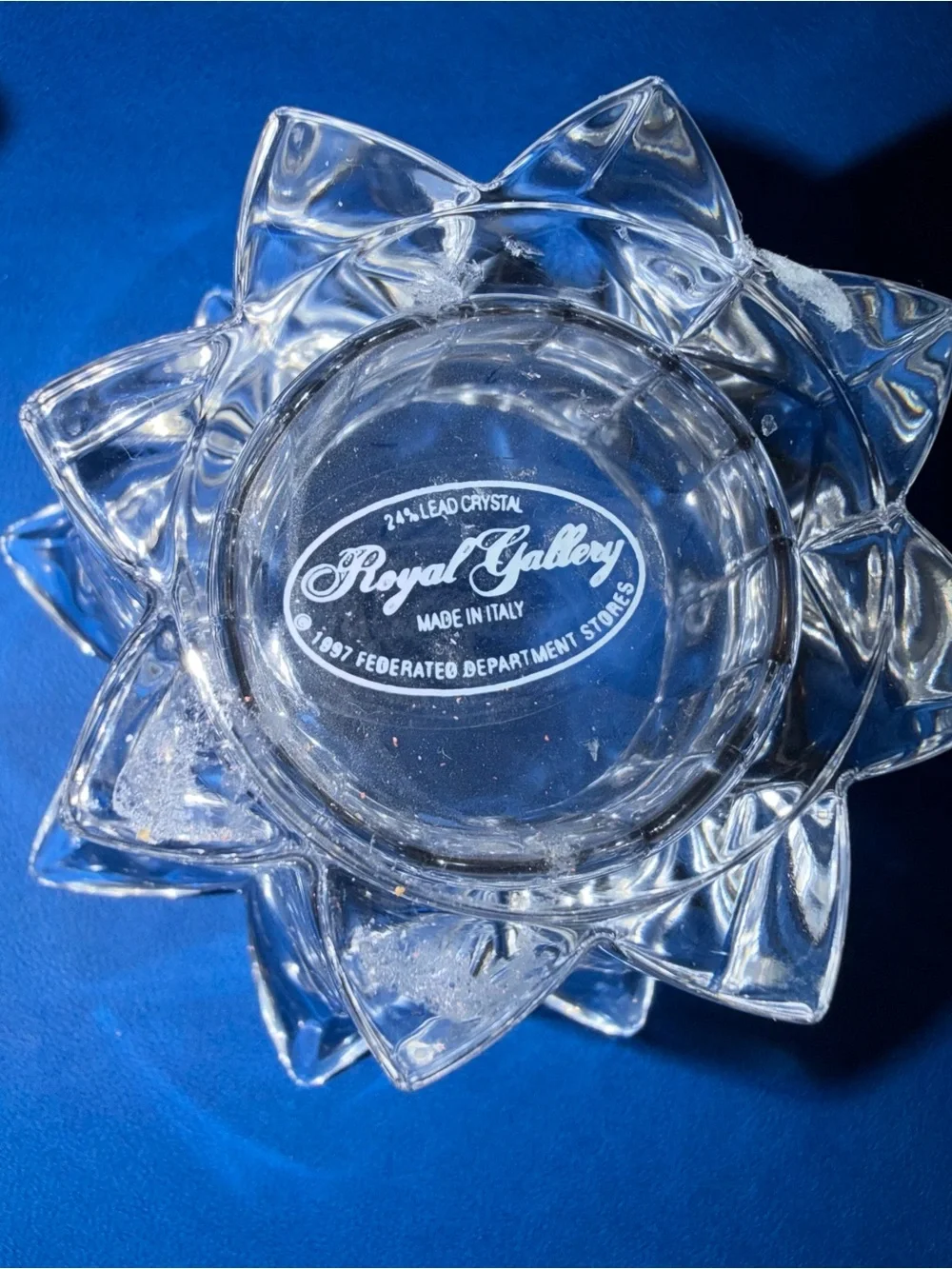 Vintage Royal Gallery Lead Crystal Lotus/Tulip Votive Candle Holders - Set of 2